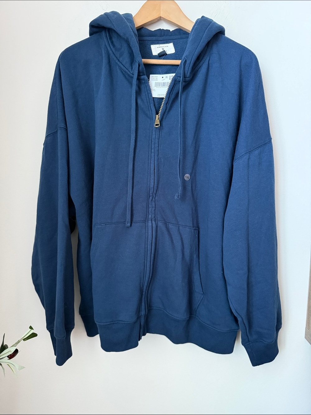 American Eagle Outfitters Navy Blue Full-Zip Hoodie